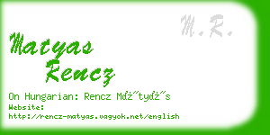 matyas rencz business card